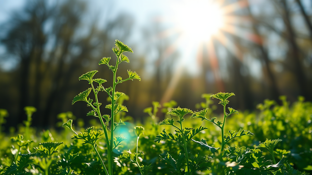 미나리의 놀라운 건강 효능: 간 해독과 피로 회복 (realistic 스타일)