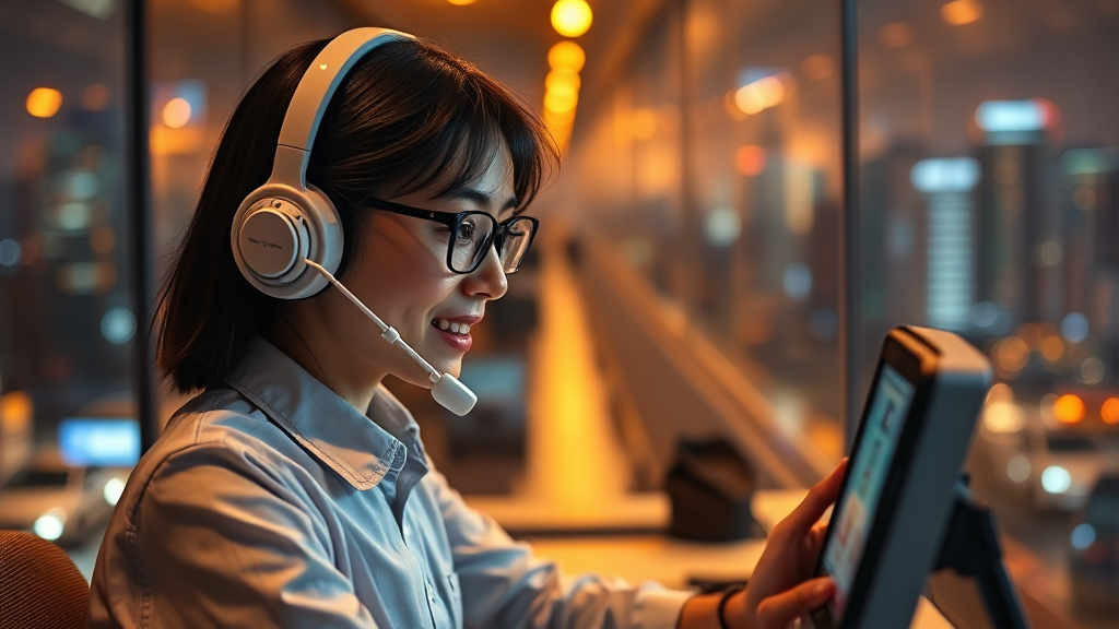 AI 콜봇 주요 기능 및 활용 (realistic 스타일)