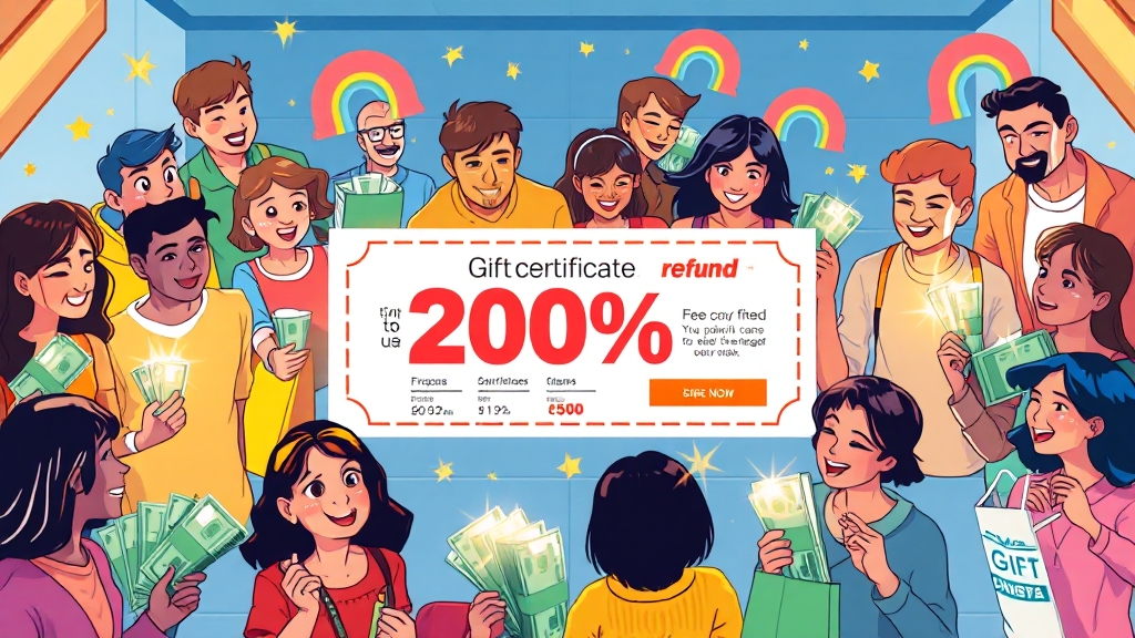 20% 환급 행사 상세 내용 (cartoon 스타일)