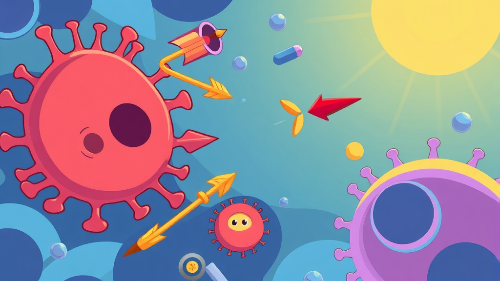 PFE ADC 신약: 과녁 맞추는 화살 (cartoon 스타일)