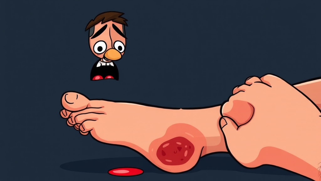 당뇨발 정의와 위험성 — 혈관·신경 손상 일러스트