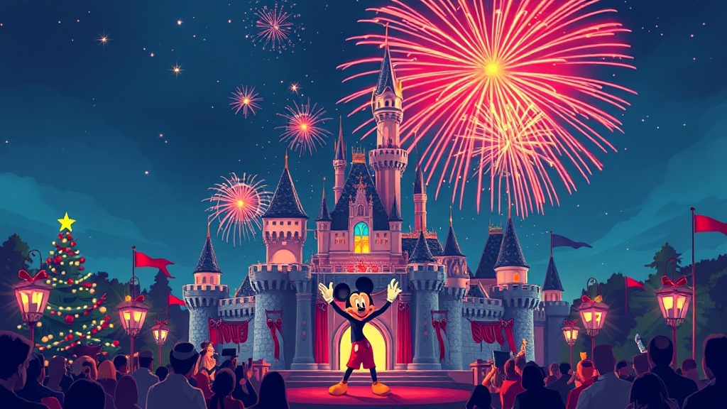 디즈니랜드: 콘서트와 카운트다운 (illustration 스타일)