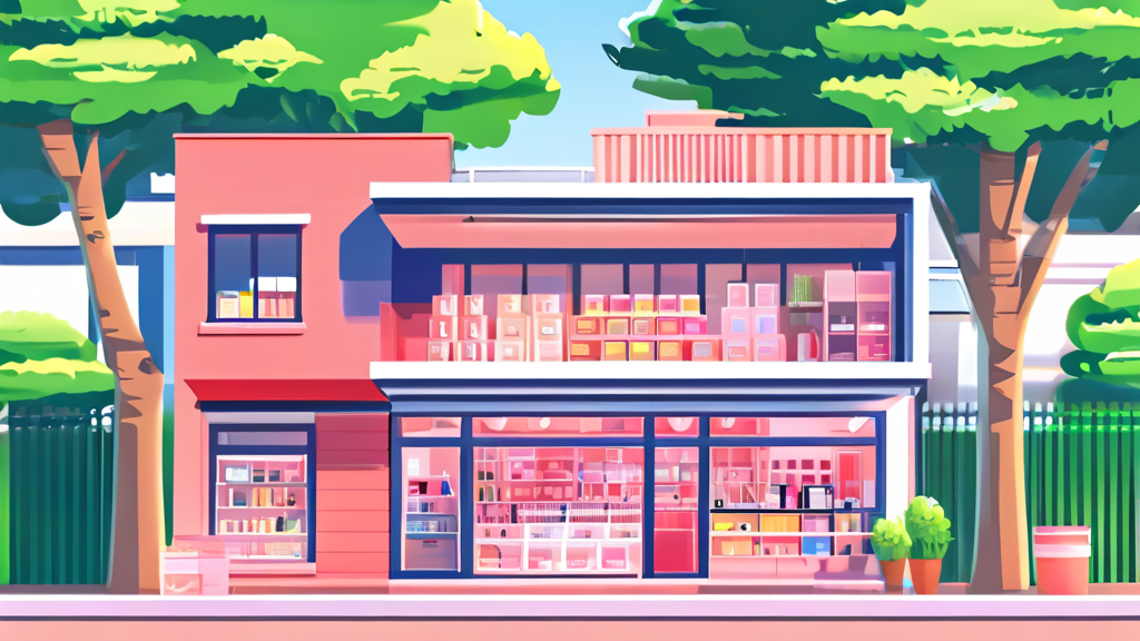 성수동 오프뷰티: 창고형 매장의 특별한 매력 (illustration 스타일)