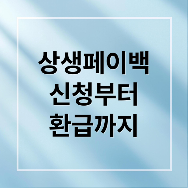 상생페이백
신청부터
환급까지 (상생페이백 신청방법 환급 예상금액)