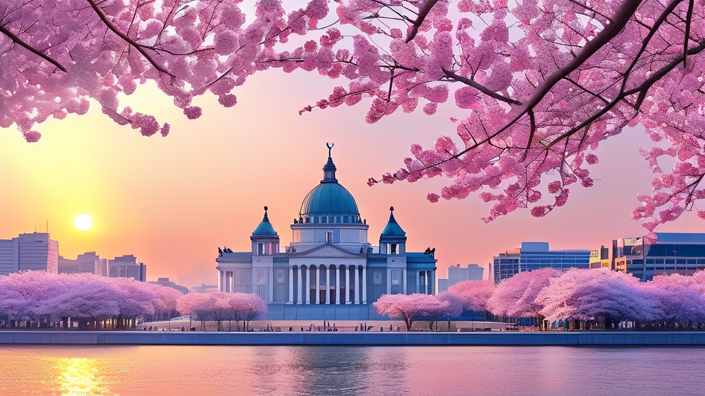 여의도 벚꽃 축제 명당과 인생샷 포토존 (realistic 스타일)