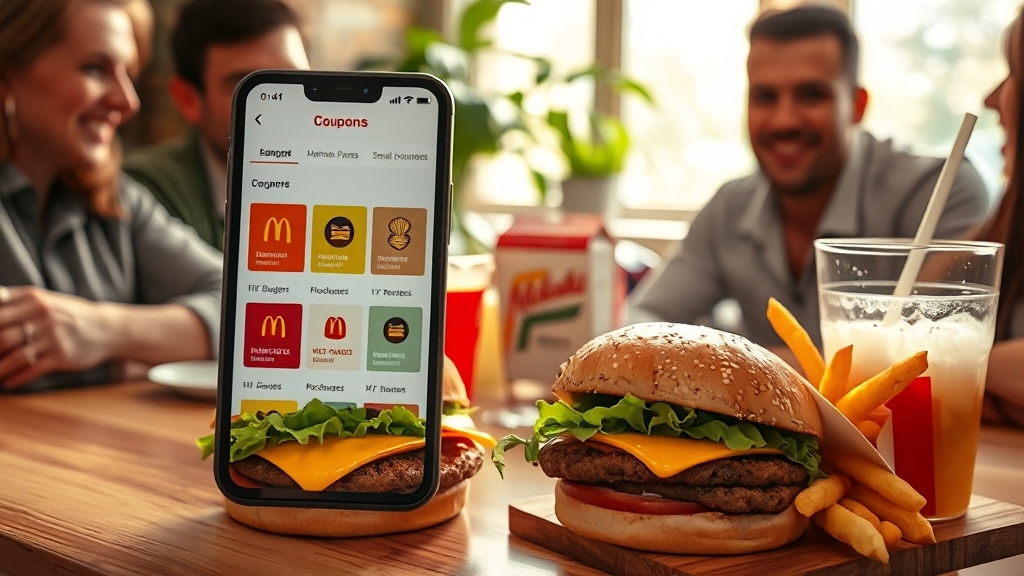 맥도날드 할인쿠폰 종류 (realistic 스타일)