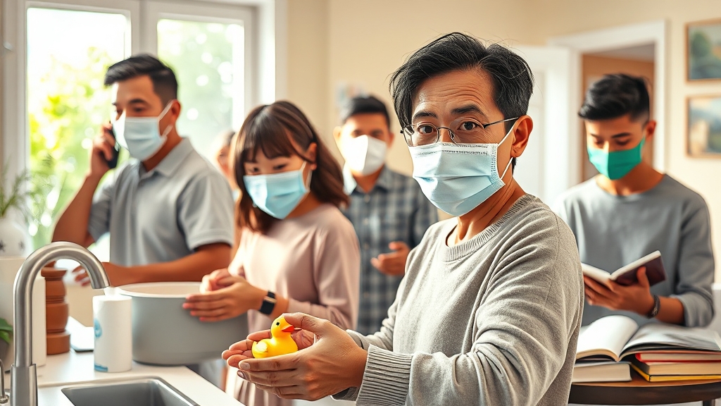 님버스 변이 예방과 대처 (realistic 스타일)