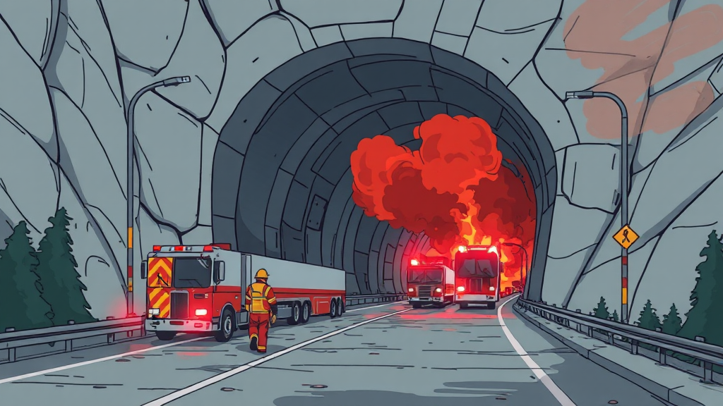 휴게소 안전 점검 및 재난 대응 (illustration 스타일)