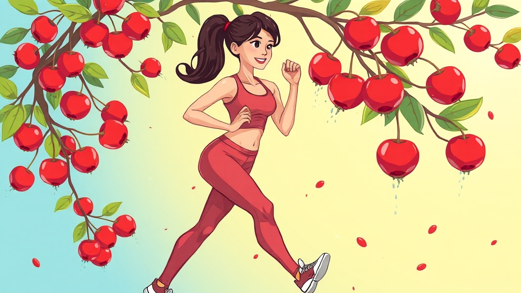 오미자 속 다이어트 성분 (cartoon 스타일)