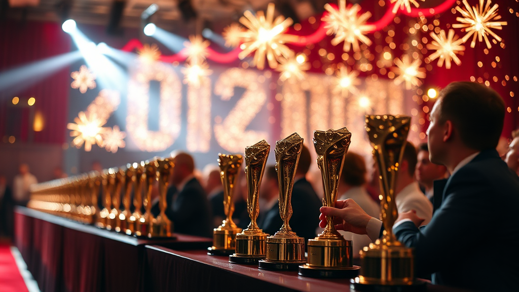 시상식 중계 및 투표 정보 (realistic 스타일)