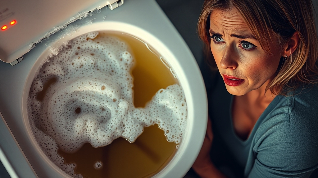 거품뇨, 왜 생길까? (realistic 스타일)