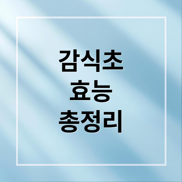 감식초
효능
총정리 (감식초 효능 만드는법)