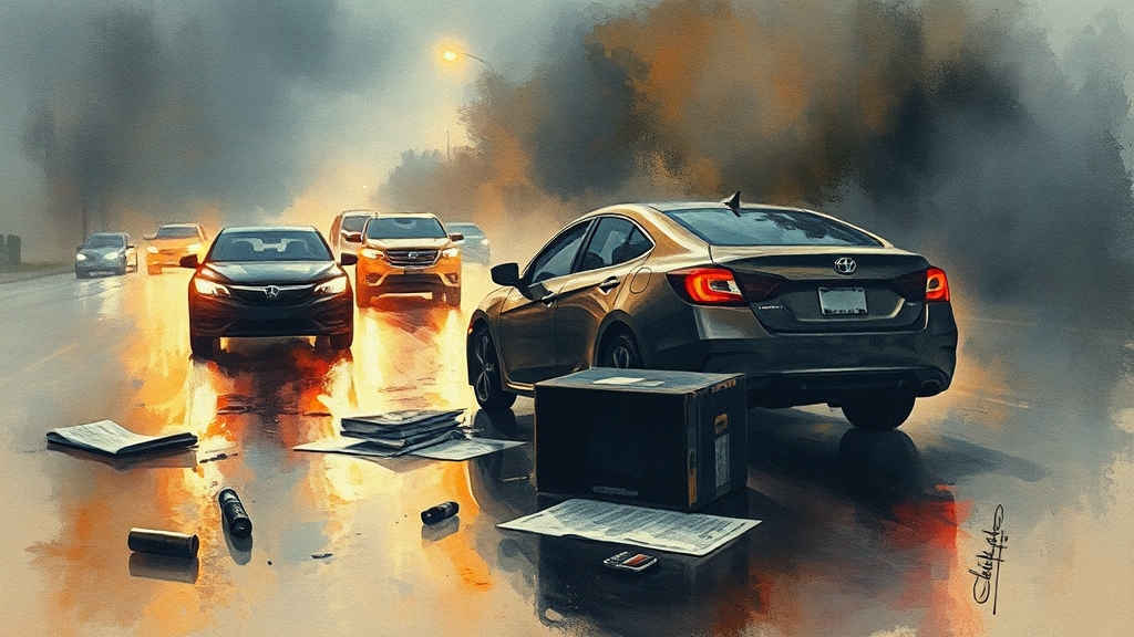 음주/빗길 사고 시 고려 사항 (watercolor 스타일)