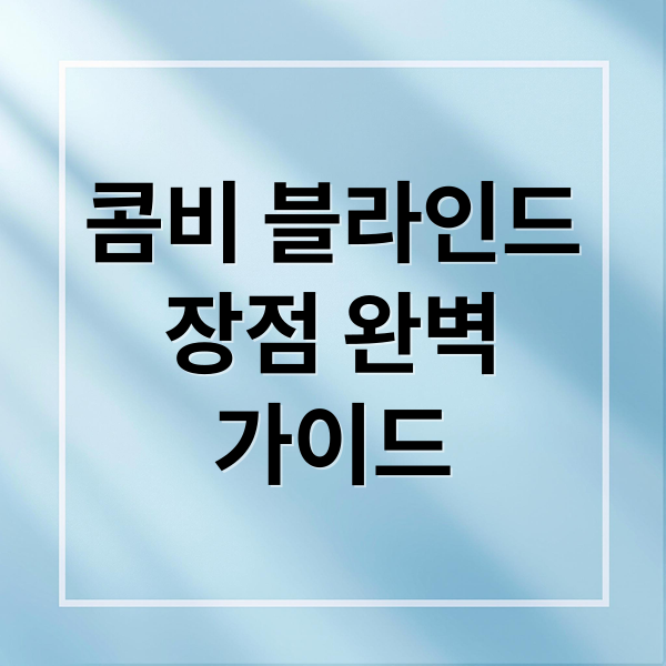 콤비 블라인드
장점 완벽
가이드 (블라인드 종류 기능 콤비 추천 색상)