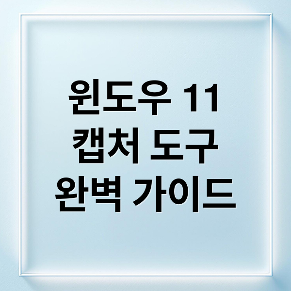 윈도우 11
캡처 도구
완벽 가이드 (윈도우11 캡쳐도구 다운로드)
