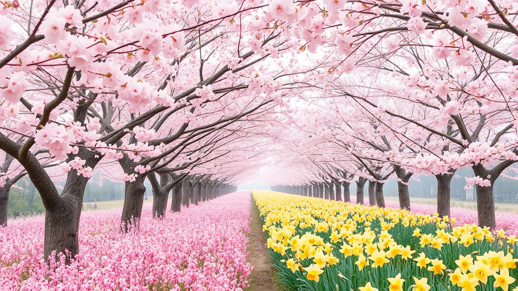 2026 화담숲 벚꽃 시즌 및 운영 일정 (watercolor 스타일)