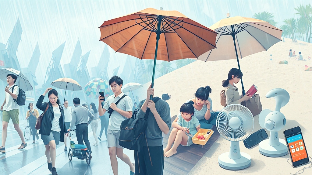 상황별 맞춤 추천: 어떤 선풍기가 좋을까? (illustration 스타일)