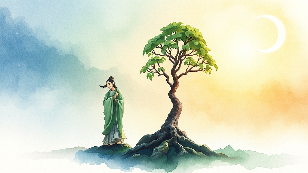 십간 운세: 하늘의 기운은? (watercolor 스타일)