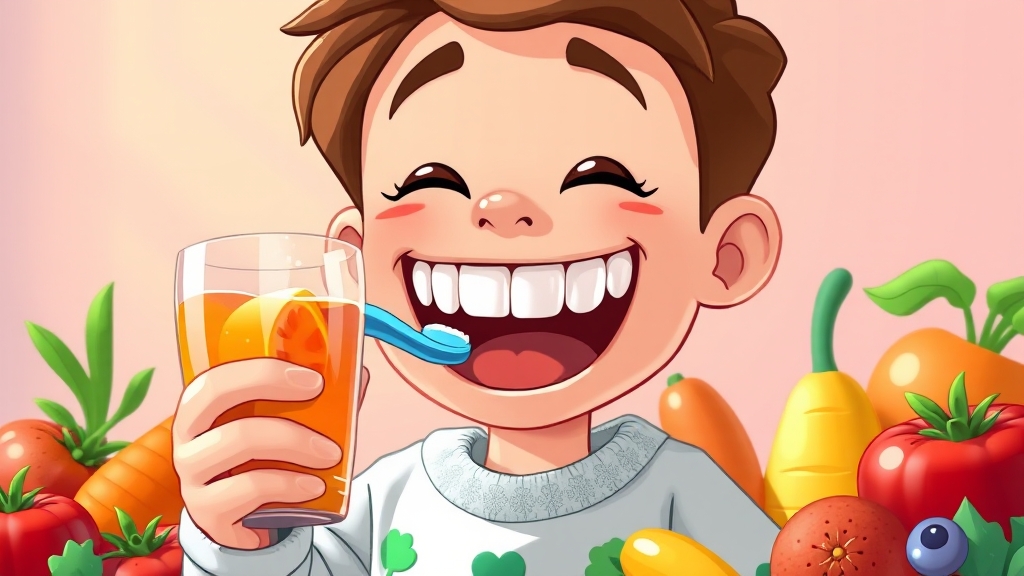 건강한 잇몸을 위한 생활 습관 (cartoon 스타일)