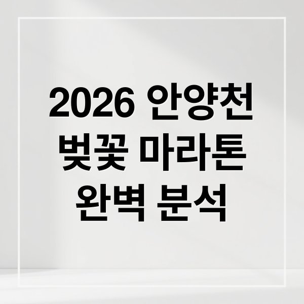 2026 안양천
벚꽃 마라톤
완벽 분석 (안양천 벚꽃 마라톤 코스 추천)