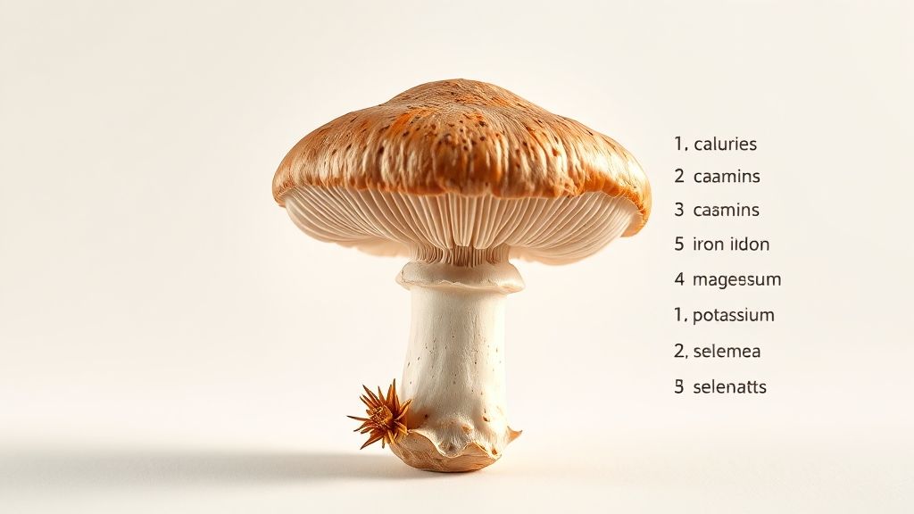 새송이버섯 영양성분 & 칼로리 (realistic 스타일)