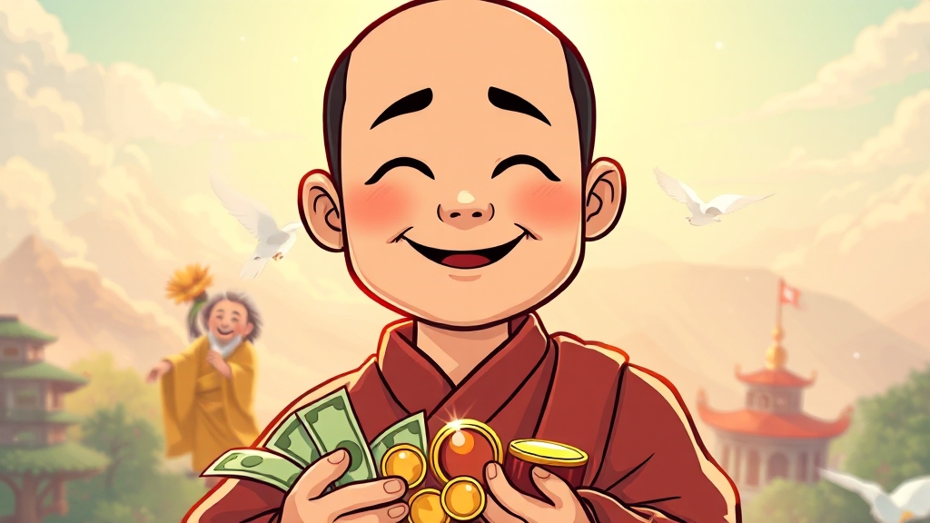 스님에게 받는 꿈 (cartoon 스타일)