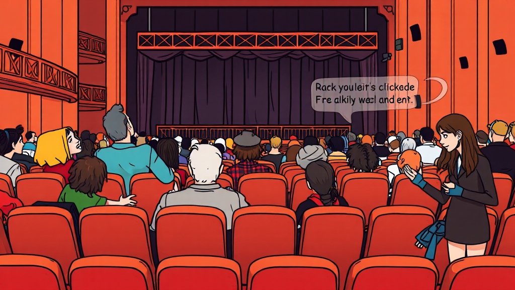 좌석 선택, 시야 확보 꿀팁! (cartoon 스타일)