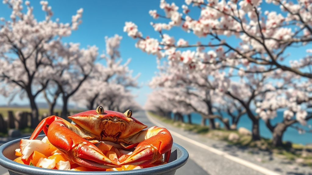 3월 강원도 축제: 봄꽃과 미식의 향연 (realistic 스타일)