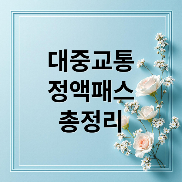대중교통
정액패스
총정리 (대중교통 정액패스 신청방법)