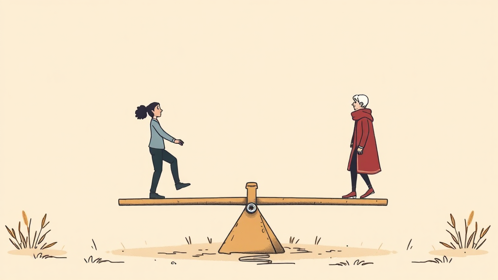 단체 vs 개인, 득실 비교 (illustration 스타일)