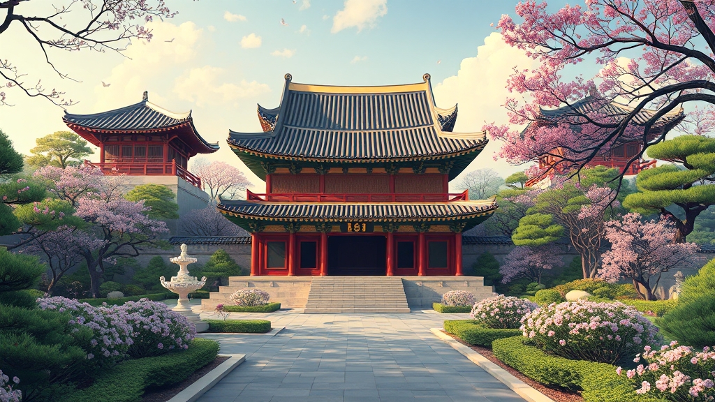 교태전과 건순각 깊이 알아보기 (illustration 스타일)