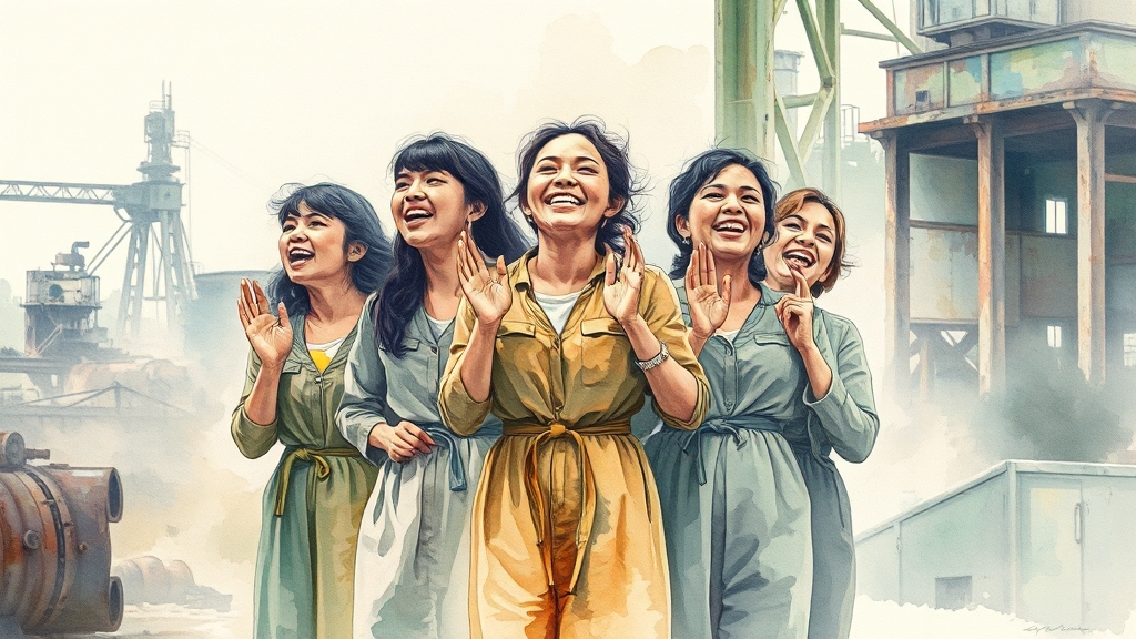 노동운동 시작과 헌신 (watercolor 스타일)