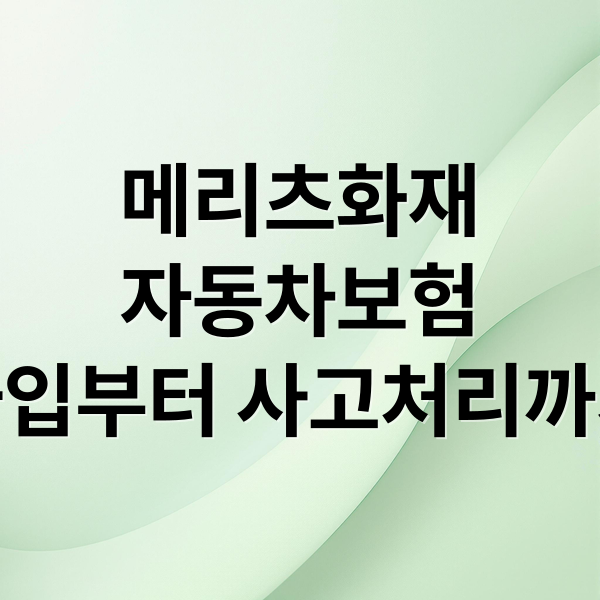 메리츠화재
자동차보험
가입부터 사고처리까지 (메리츠화재 자동차보험)