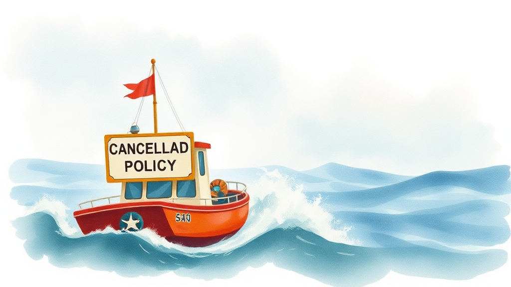 배편 이용 시 꼭 알아야 할 날씨 및 취소 규정 (watercolor 스타일)