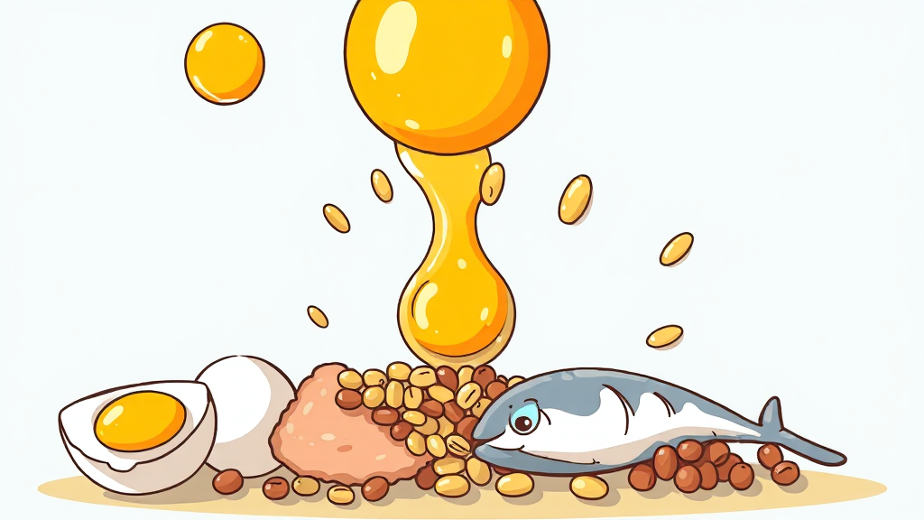 알부민이 풍부한 음식들 (cartoon 스타일)