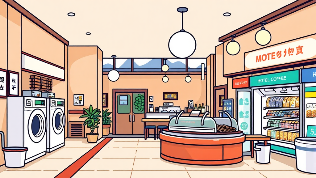 편의 시설 및 부대시설 안내 (cartoon 스타일)