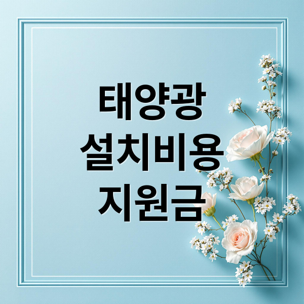 태양광
설치비용
지원금 (태양광 설치비용 정부 지원)