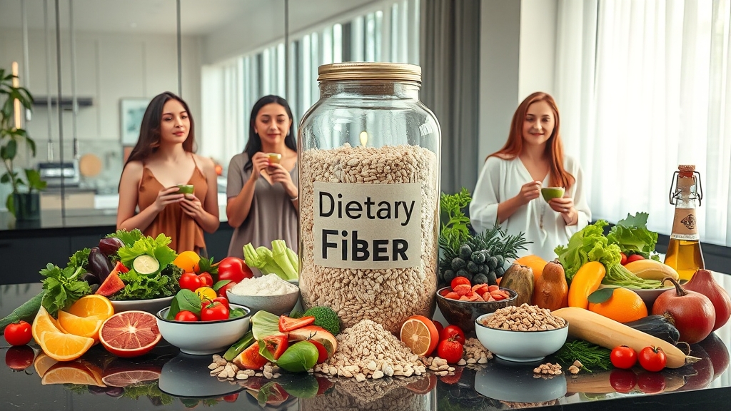 식이섬유 병행, 효과 극대화 (realistic 스타일)