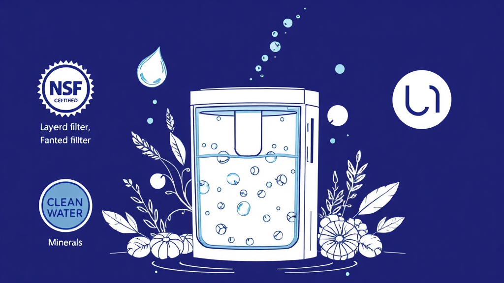 UV 살균 정수기 선택 가이드 (illustration 스타일)