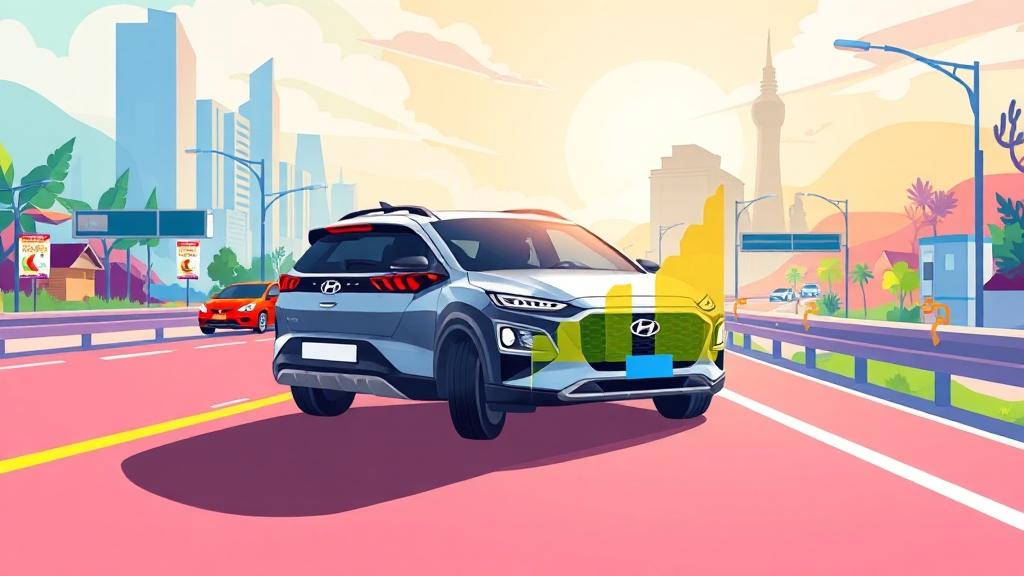 코나 하이브리드 연비 분석 (cartoon 스타일)