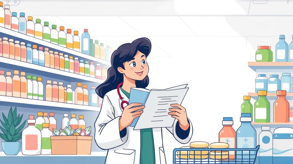 창고형 약국 쇼핑 팁 (illustration 스타일)