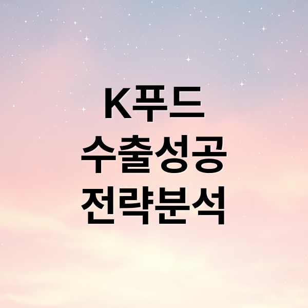 K푸드, K컬쳐 타고 글로벌 질주! 수출 성공 전략 A to Z 2 K푸드
수출성공
전략분석 (K푸드 K컬쳐 결합수출)