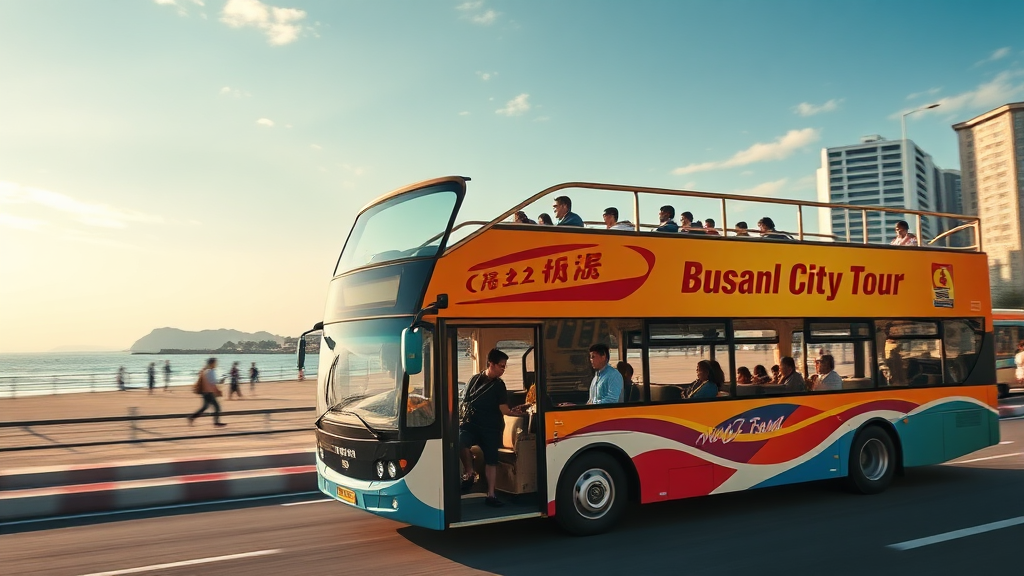 부산 시티투어버스란? (realistic 스타일)