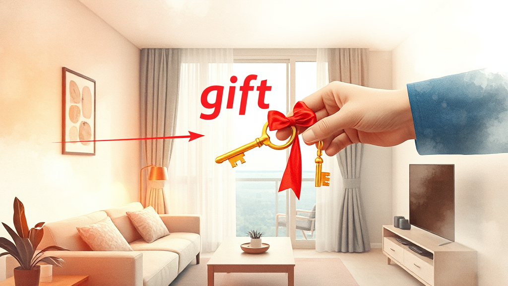 강남 아파트 증여 증가 (watercolor 스타일)