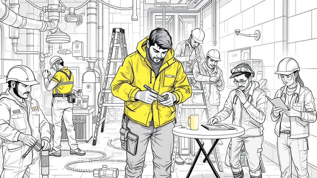 누수 수리 과정 및 비용 처리 (illustration 스타일)