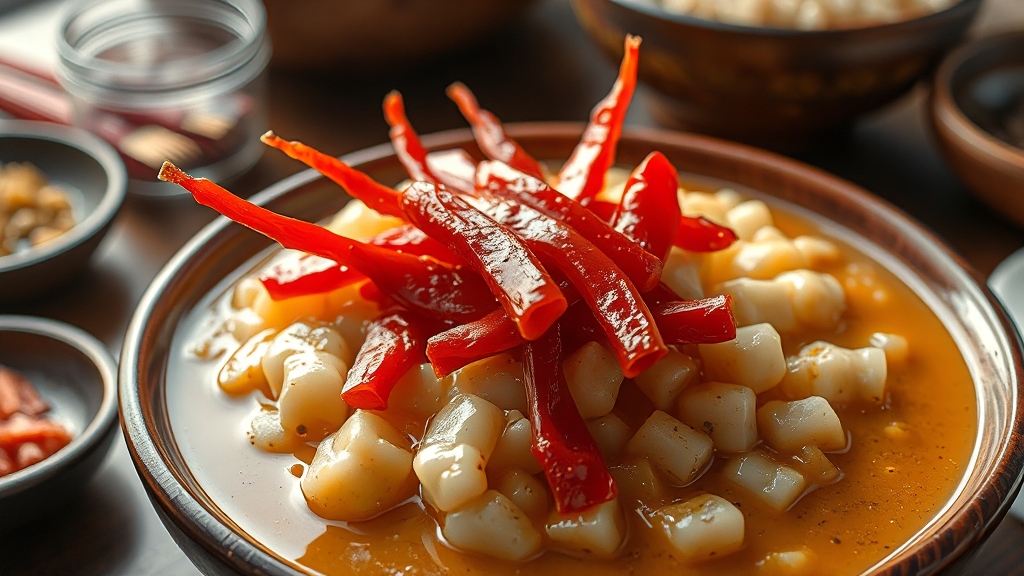 갓김치 양념 황금비율 (realistic 스타일)