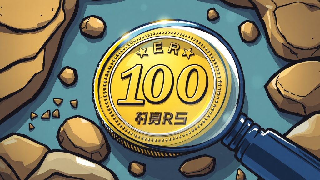 100원 희귀 동전 가치 결정 요인 (cartoon 스타일)