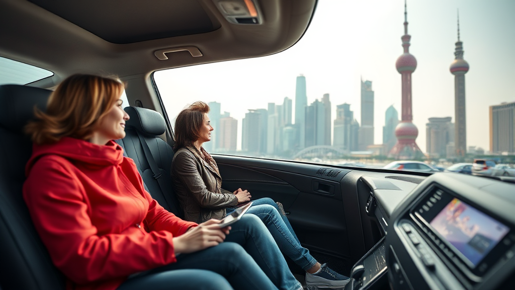 푸동 공항 픽업 서비스 이용 절차 (realistic 스타일)