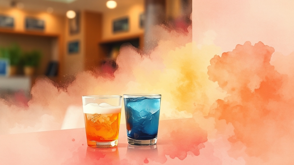 컴포즈커피 메뉴: 논커피 (watercolor 스타일)