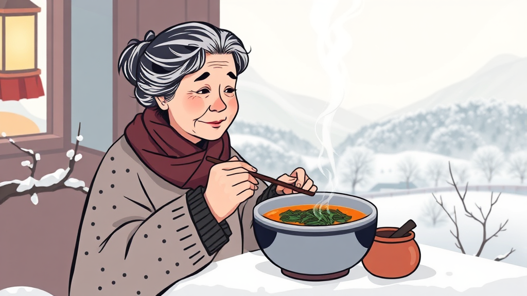 따뜻한 음식, 수분 섭취의 힘 (illustration 스타일)